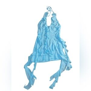 Mini blue ruffle dress